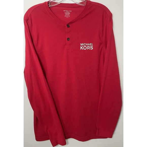 Michael Kors Other - Michael Kors Long Sleeve Henley T-Shirt Men’s M Red